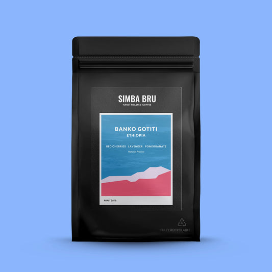 A bag of Ethiopian coffee beans